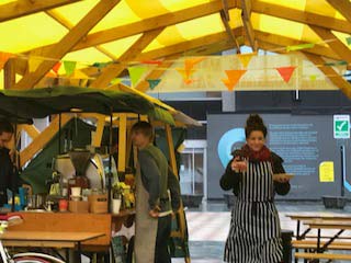 The marquee in Sadler's Yard Manchester