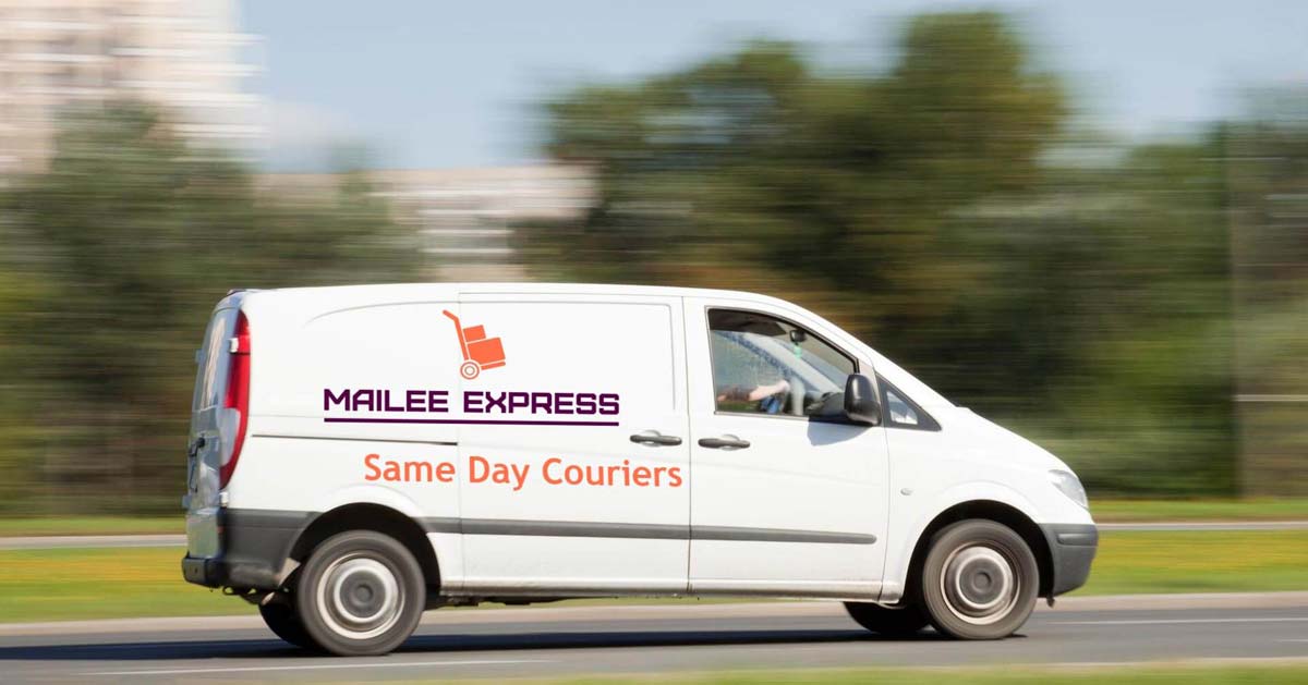 same day courier van in motion
