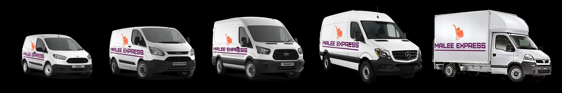 fleet of courier vehicles